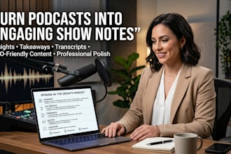 transform your podcast into engaging episode notes and key takeaways promotion