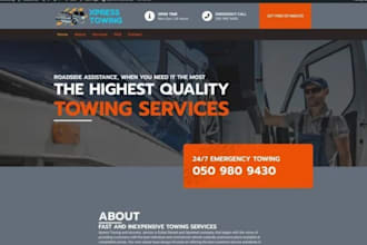 design towing website, roadside assistant business website auto recovery website