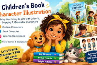 create custom childrens book character illustration for your storybook