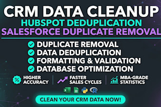 do CRM data cleanup, hubspot data deduplication and salesforce duplicate removal