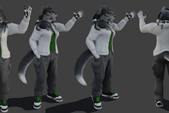 create a custom 3d furry vrchat avatar fursona or  nsfw avatar model vroid