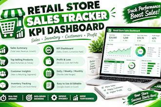 create a retail store sales tracker and KPI dashboard