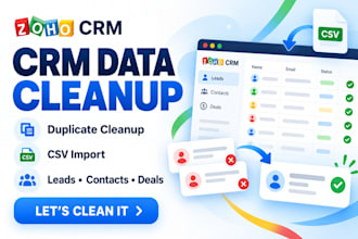 clean zoho CRM duplicates, import CSV records, map leads, contacts, deals