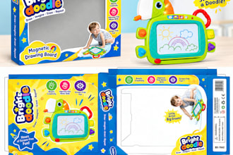 design toy packaging, toy box, kids product packaging, retail box and dieline