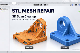 repair stl mesh 3d scan cleanup watertight model for 3d printing print ready cad