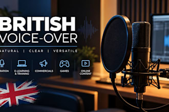 record a natural british male voice over