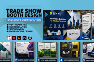 design trade show booth, exhibition stand and backdrop