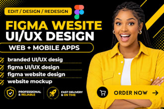 design ad redesign modern UI UX for website and mobile apps in figma