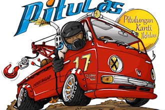design a vintage racing car t shirt illustration logo with retro garage style