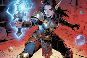 custom comic character dnd and illustration