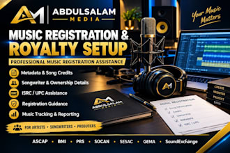 assist with music registration, metadata and royalty setup