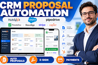 build CRM proposal automation with hubspot salesforce pipedrive pandadocs stripe