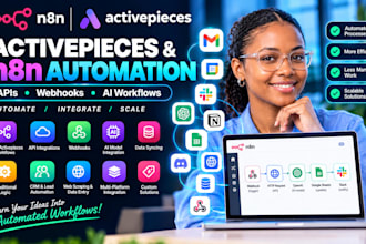 build activepieces automation workflows, n8n ai automations apis and webhooks