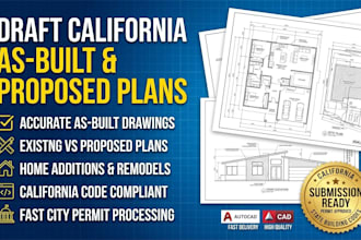 draft california as built drawings, existing and proposed plans