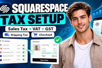squarespace tax setup, sales tax, vat, gst, tax rates, shipping tax and checkout