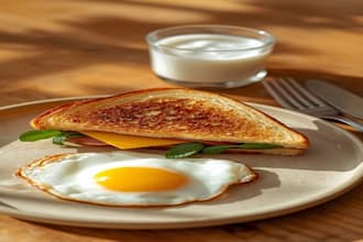 make delicious fried eggs and bread for a tasty breakfast