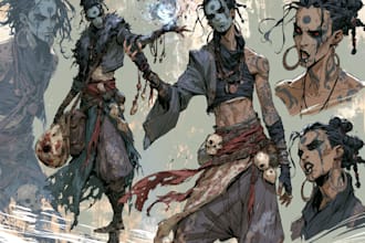do character design for game, dnd, book or tabletop