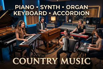 record  piano, synth, organ, keyboard, accordion for your country music