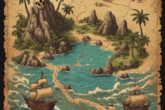 draw a custom fantasy world map with unique landscape