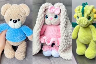make custom handmade soft plush stuffed animal plush toy crochet kawaii plushie
