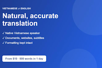 translate english to vietnamese and vietnamese to english accurately
