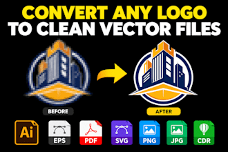 manually vectorize upscale cleanup ai generated logo convert svg to ai file