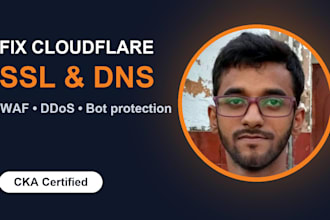 fix cloudflare ssl, dns and cdn errors and set up waf ddos protection