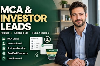 provide mca leads, investor leads, angel investor  and startup investor leads