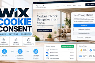 set up wix cookie consent banner, gdpr, cookie blocking and consent settings