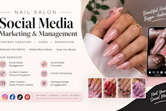 do nail salon social media marketing management content video promotion