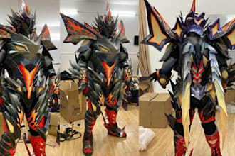 do 3d cosplay creation 3d cosplay model wearable anime armor 3d props for print