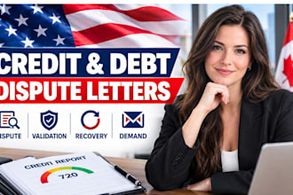 draft custom credit dispute, debt validation, recovery claim and demand letters