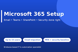 set up or migrate microsoft 365 email, teams and sharepoint for your business