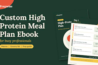 create a custom high protein meal plan ebook for busy professionals