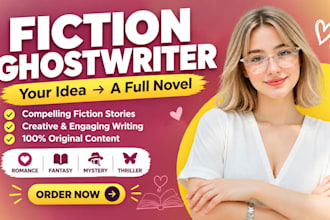ghostwrite your thriller, mystery or fantasy fiction novel