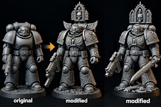 customize and modify your 3d miniature, warhammer, dnd or tabletop model