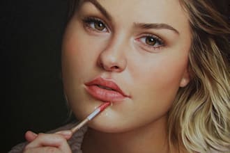 paint realistic oil portrait and professional artwork
