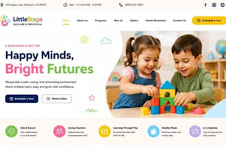 daycare website, preschool website, kindergarten and babysitter website