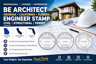 be architect, georgia california florida engineer stamp civil structural permit