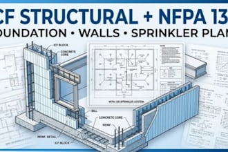 icf structural design and nfpa 13r plans