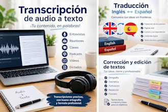 transcribe audio and video to text in spanish