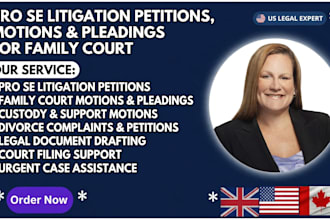 write a pro se litigation petition for your family court lawyer