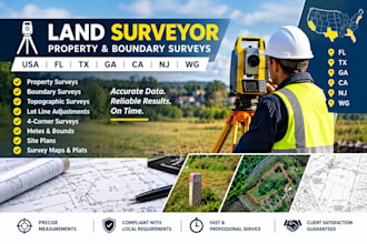 usa fl tx ga ca nj wg land surveyor property and boundary surveys