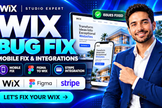 wix bug fix fix wix mobile wix studio expert figma to wix stripe integration