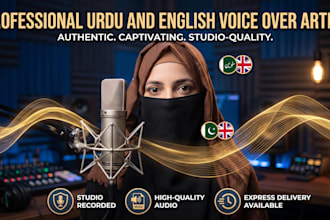 be your female urdu english voiceover artist for IVR or dubbing