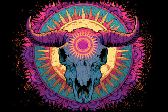 do amazing psychedelic and trippy illustration