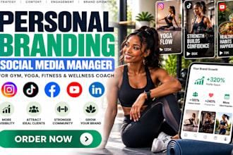 personal branding social media manager for gym yoga fitness wellness coach