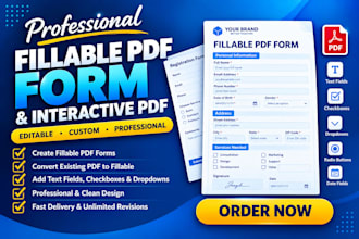 create a professional fillable PDF form and interactive PDF