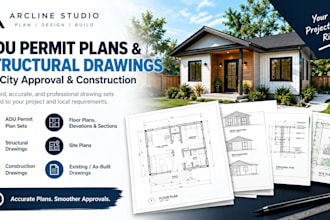 adu permit plans structural drawings for city approval and construction