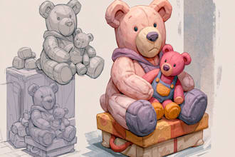 illustrate full color character illustration